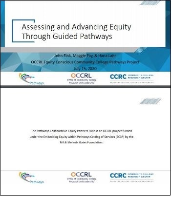 Assessing and Advancing Equity Through Guided Pathways