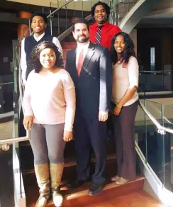 Gabrielle Haggins and fellow scholars and students