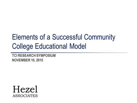 Elements of a Successful Community College Educational Model