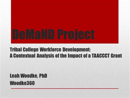 Tribal College Workforce Development: A Contextual Analysis of the Impact of a TAACCCT Grant